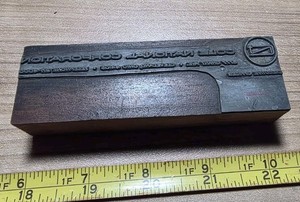 Vintage Letterpress Printing Block Cole National Corp Cleveland Ohio Advertising