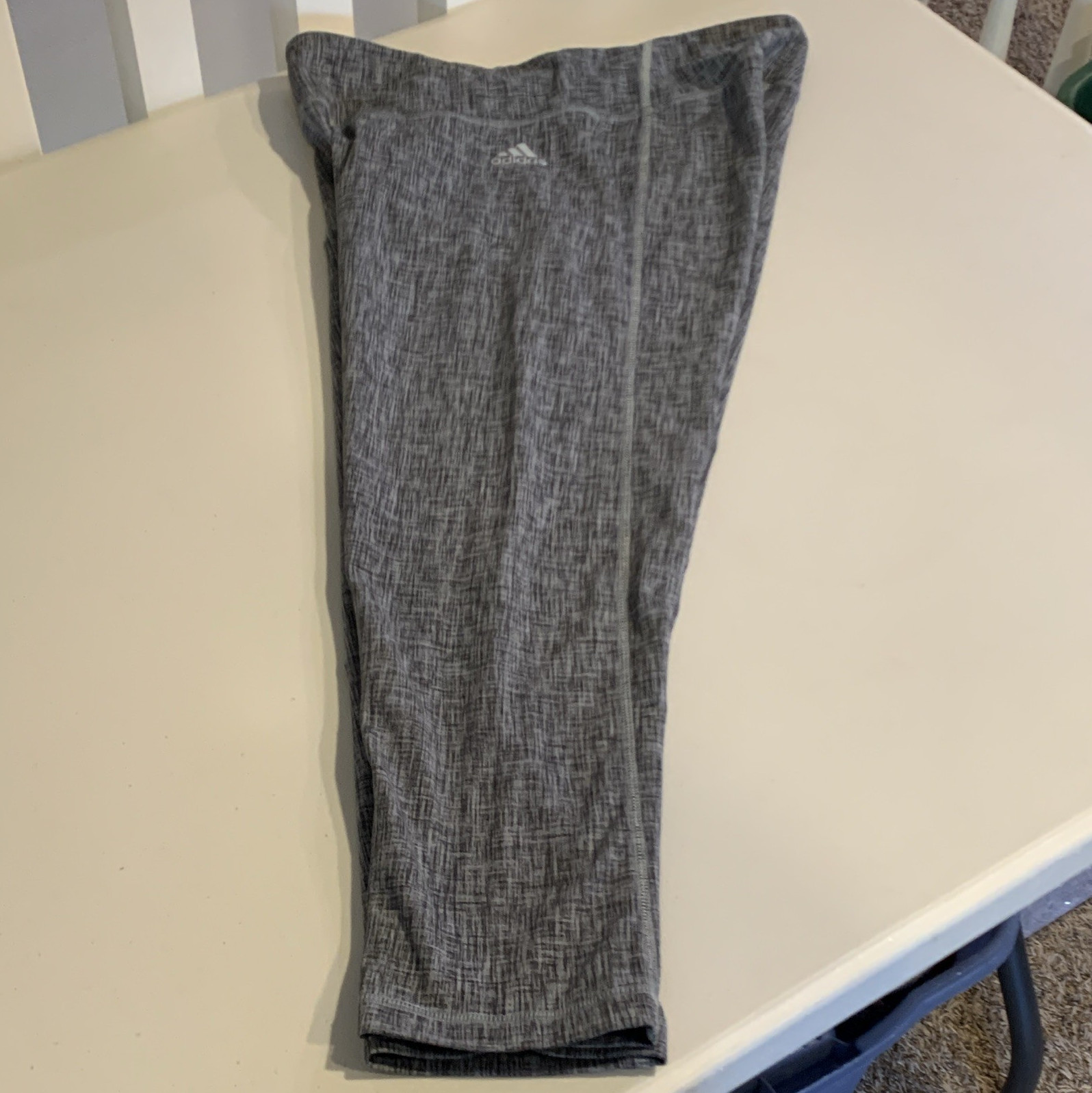 adidas Climalite Women's Heathered Gray Ankle Leggings Pull On Size M