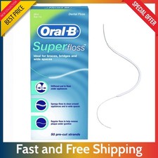 Oral-B Super Floss Dental Floss 50 Ct   Pre-Cut Mint Strands for Deep Cleaning..