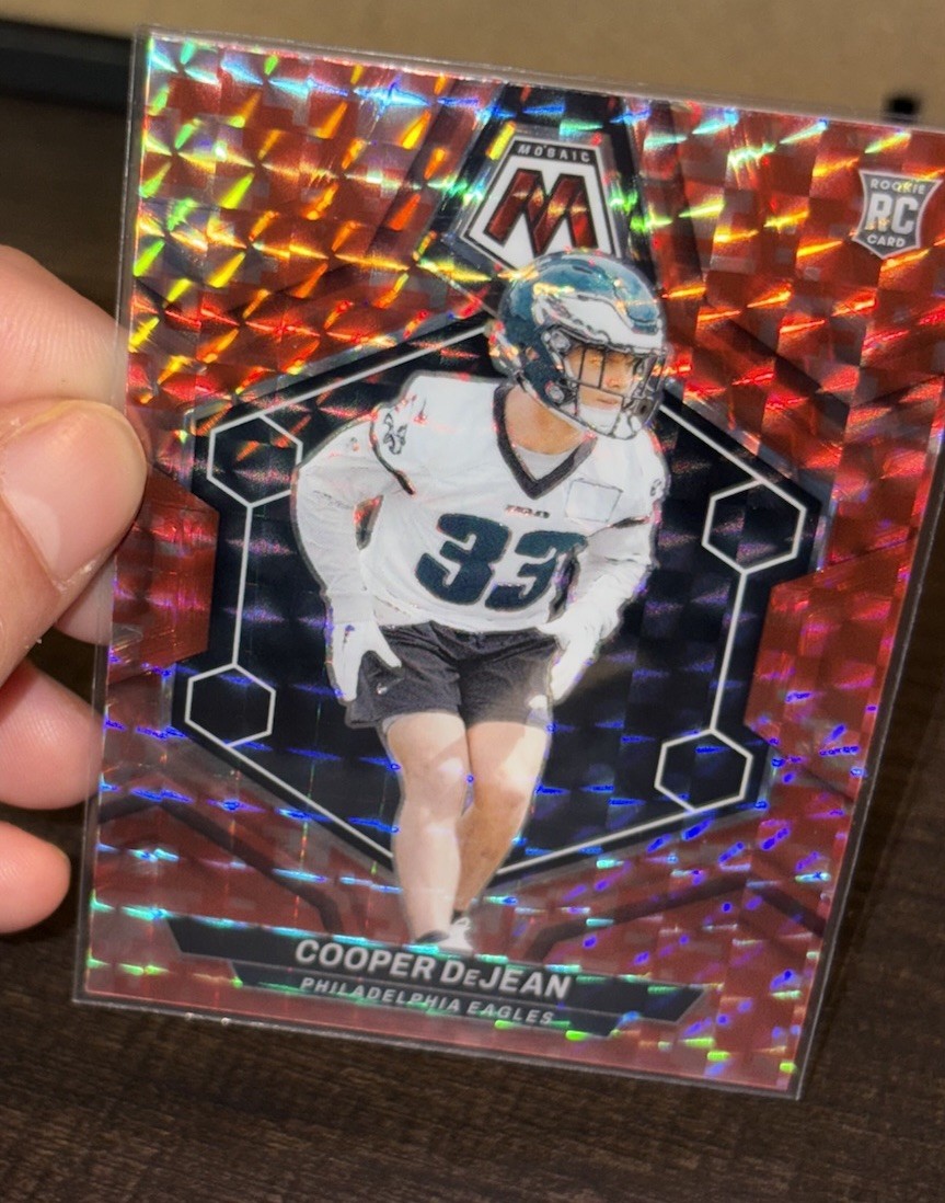 2024 Panini Mosaic - Rookies Cooper DeJean #340 Red Mosaic Prizm (RC)