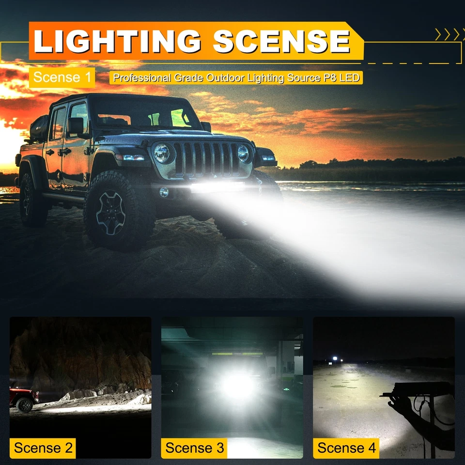 2x AUXBEAM 5D-PRO P8+KW3 64W 7680lm Barra de Luz LED Vainas Punto ATV SUV Camión Barco Foto 4 de 4