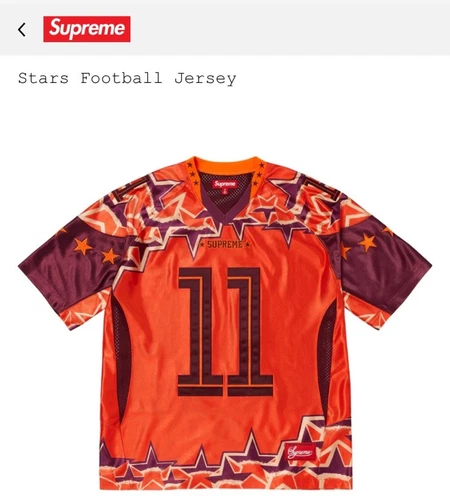Maillot de football Supreme SS25 extra large orange CONFIRMÉ rare épuisé NFL Hype