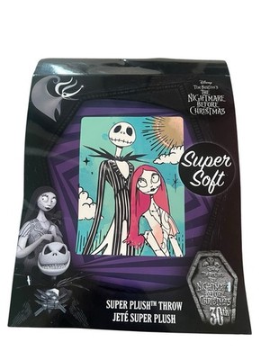 Nightmare Before Christmas Disney 30th  Jack & Sally Throw Fleece Blanket