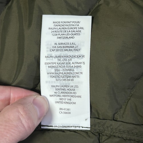 Polo Ralph Lauren giacca uomo XL verde oliva piumino alternativo outdoor* - Foto 9 di 13