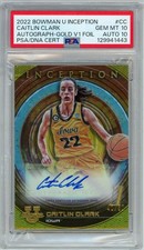2022-23 Bowman University Inception Caitlin Clark Gold Auto /50 PSA 10 Auto 10