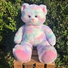 Build A Bear Workshop BABW Plush Pastel Swirl Kitty Cat 16" Purple Pink White