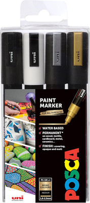 Uni  PC-5M Water-Based Paint Markers, Reversible Medium Tip (1.8-2.5Mm), Assorte