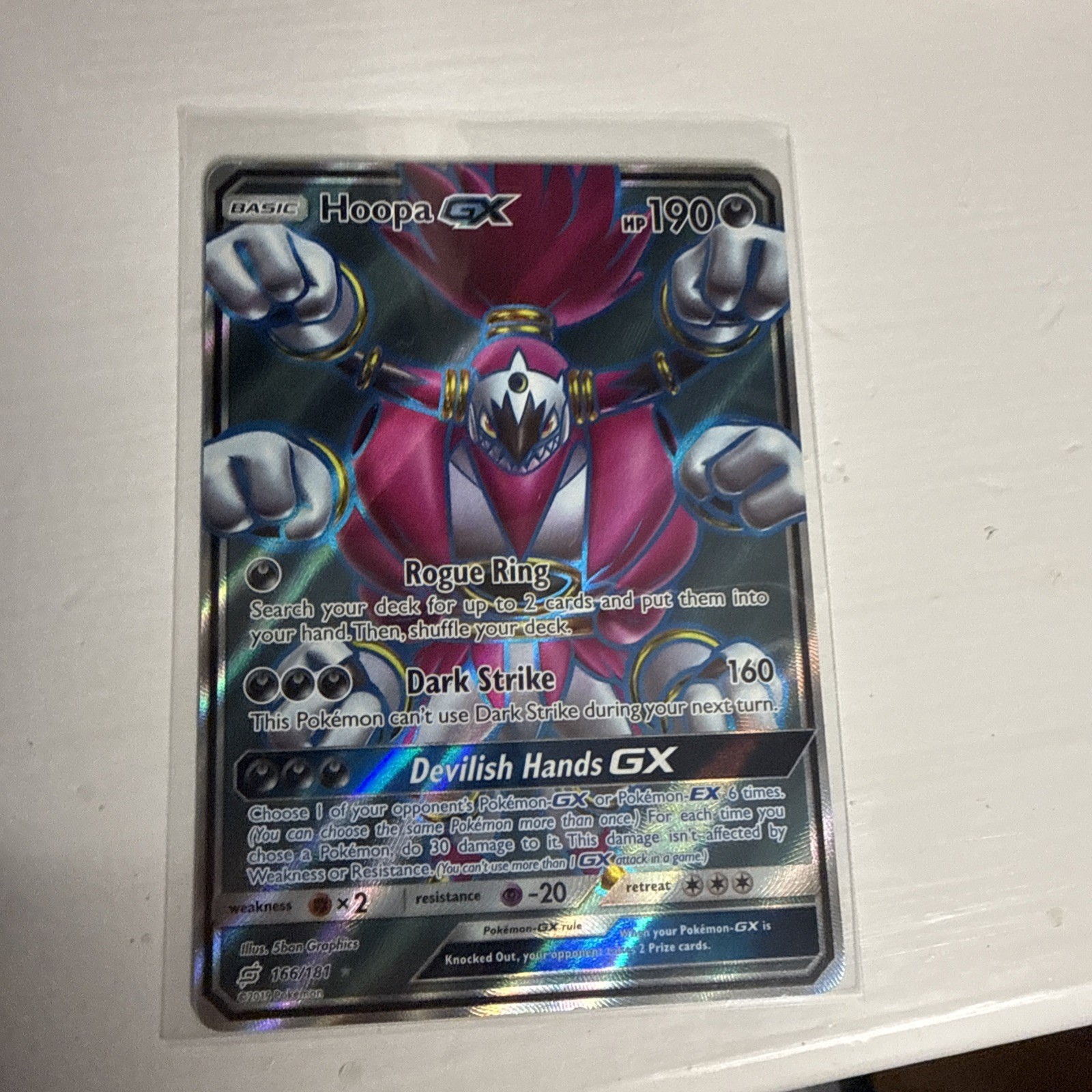 Hoopa GX 166/181 Pokemon Team Up Full Art Ultra Rare Holo NM