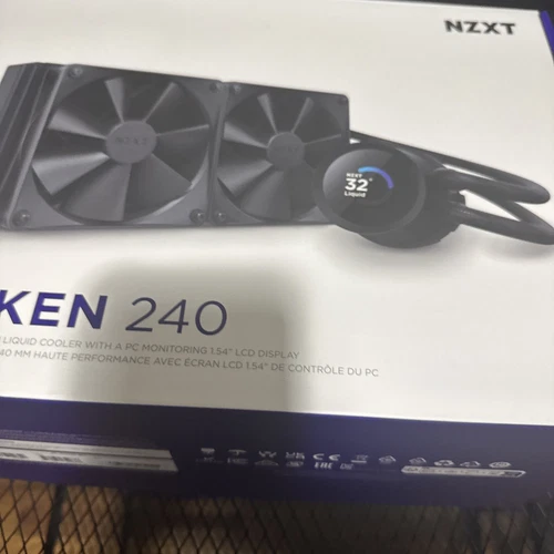 NZXT Kraken 240 2x120mm AiO Liquid CPU Cooler - Matte Black