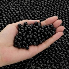 Black beads for bracelets 8mm black pearls with holes bracelet making