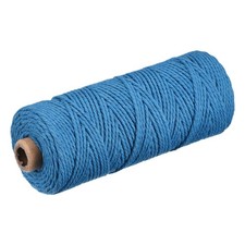 Cotton Rope Twisted Braided Rope Cord, Lake Blue 100m/109 Yard 2mm Dia