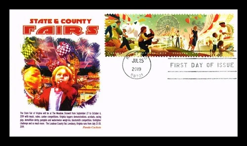 US COVER FIRST DAY OF ISSUE PANDA CACHET BLOCK PANE STATE & COUNTY FAIRS
