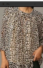 lane bryant leopard print Sheer Kimono Tunic Blouse Size 22/14
