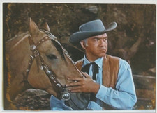 LORNE GREENE SINGER ACTOR COWBOY with BUCK Horse Postcard