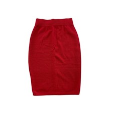 Fabrice Karel Paris Vintage Red Wool Blend Knit Pencil Skirt Made in France T2