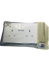 Knightsbridge Screwless Sfr9000mw Matt White 2g Dp Switched Socket
