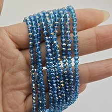 PLMHU 1300pcs 2mm Briolette Crystal Glass Bead Faceted Rondelle Crystal Beads...