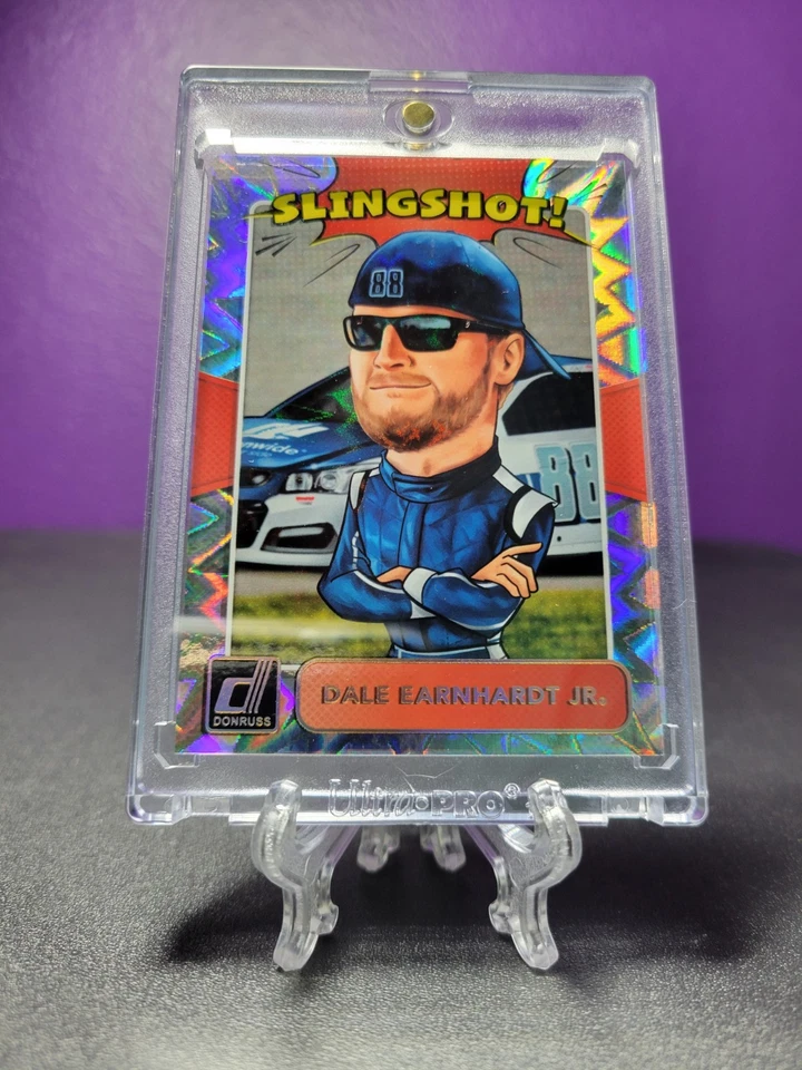 Dale Earnhardt Jr Slingshot 2018 Panini Donruss Racing Card SP Case Hit Gem Holo - Image 2 of 4