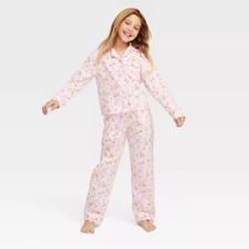 Girls' Sea Life Long Sleeves and Pants Pajama Set Pink - Roller