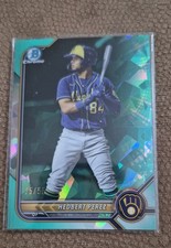 2022 Bowman Sapphire Edition - Chrome Prospects Hedbert Perez #BCP-67 Aqua...