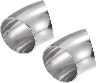 2pcs OD 2 Inch 45 Degree Stainless Steel Bend Tube Exhaust Elbow Pipe  Size: 2