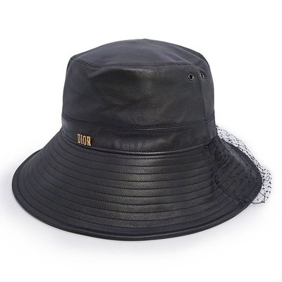 Christian Dior 95TDD924G700 TEDDY-D Wide Brim Lambskin Black Bob Hat
