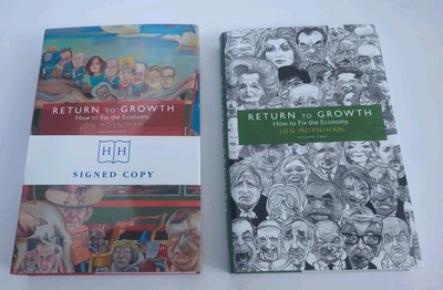 Return to Growth by Jon Moynihan Vols One And Two Signed By Author Hardbacks