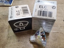 Lot of 2 GE ELC Quartzline MR16 Lamp Bulbs, 24V 250W, GX5.3 2-pin Base, New