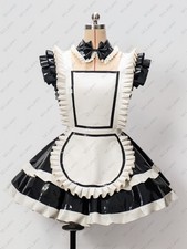 Latex polish Gummi Maid Outfits uniform Dress apron skirt customized 0.4mm 1448
