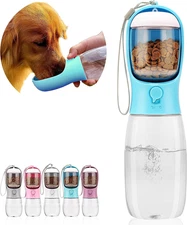 Dog Water Bottle,Portable Pet Water Bottle with Food Container,Outdoor Portable 