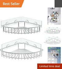 Elegant 2-Pack Corner Shower Caddy - Rustproof Stainless Steel Storage