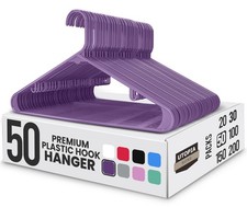 Plastic Hangers 50 Pack - Clothes Hanger with Hooks - Durable  Space Saving ...
