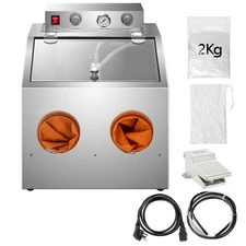 10 Gallon Sandblasting Cabinet, Standard Steel Portable Benchtop Sand Blaster...