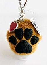 Bath Body Works Dog Paw PocketBac Holder Faux Fur Heart Charm Keychain NWT