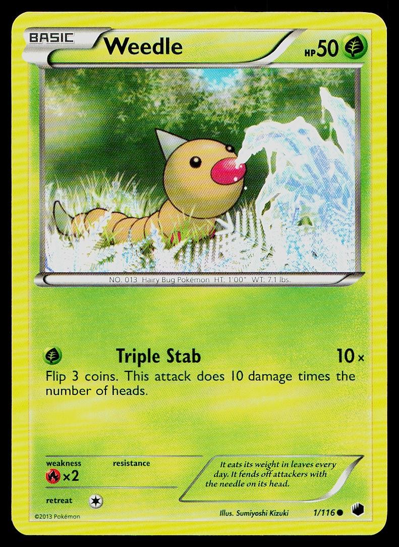 Pokemon Card Plasma Freeze Weedle 1/116 Common