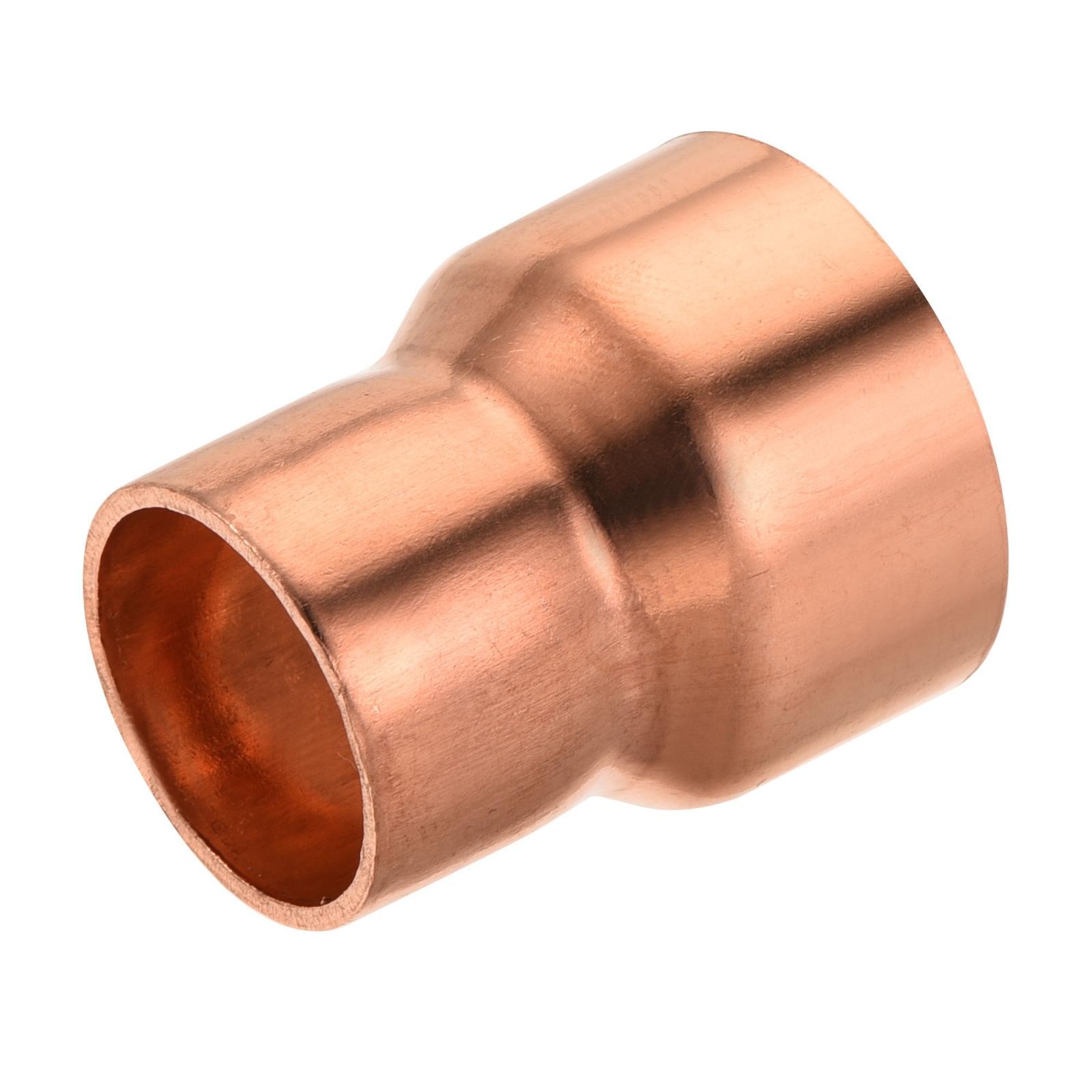 Copper Reducing Coupling Fitting with Sweat End, 3/4 x 1 Inch ID