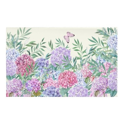 Purple Pink Hydrangea Bath Rug Spring Summer Bath Mat 20x32 Inch Floral Flowe...