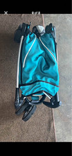 Single Folding Stroller for Infant/Toddler, Rubber Tires, Blue/Gray/Black