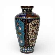 Vase émaux cloisonné sur cuivre Japon Kyoto periode Meiji fin XIXe era Negoya