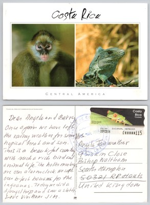 c34765 Affe Leguan Eidechse Costa Rica Postkarte 2004 Geldautomat Meter