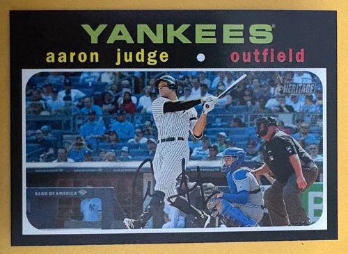 2020 TOPPS HERITAGE AARON JUDGE HORIZONTAL BASE CARD NO. 395 NEW YORK YANKEES
