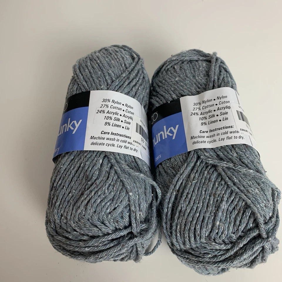 Berroco Remix Hilo Grueso Iluminado De 2 Madejas #9919 Gris Mancha Voluminoso Nuevo Sin Etiquetas Tejer Foto 3 de 4