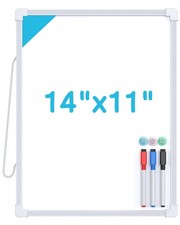 Dry Erase Board 14x11 Inch, Double Sided Mini Whiteboard, Wall Mountable, White
