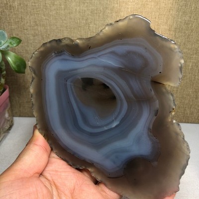 145mm Natural agate Slab/Slice quartz crystal pictographic specimen 300g A2081