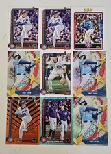 2025 Topps Matt Shaw RC 9 Card Inserts Base Parallels Cubs Aqua Holofoil Rookie