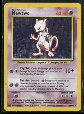 Mewtwo 10/102 Holo Holo Rare Base Set Unlimited Pokemon Damaged