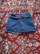 Vintage Y2K Darn Good Stuff Denim Skort Skirt Toddler Sz 3T Embroidered Floral