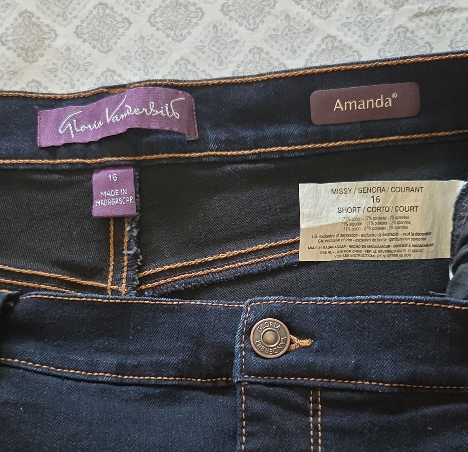 Dark Blue Denim 5-pocket Cotton Blend
