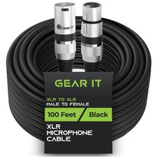 XLR Male to Female Microphone Cable 100 Feet, 1 Pack 3-Pin Balanced Shielde...