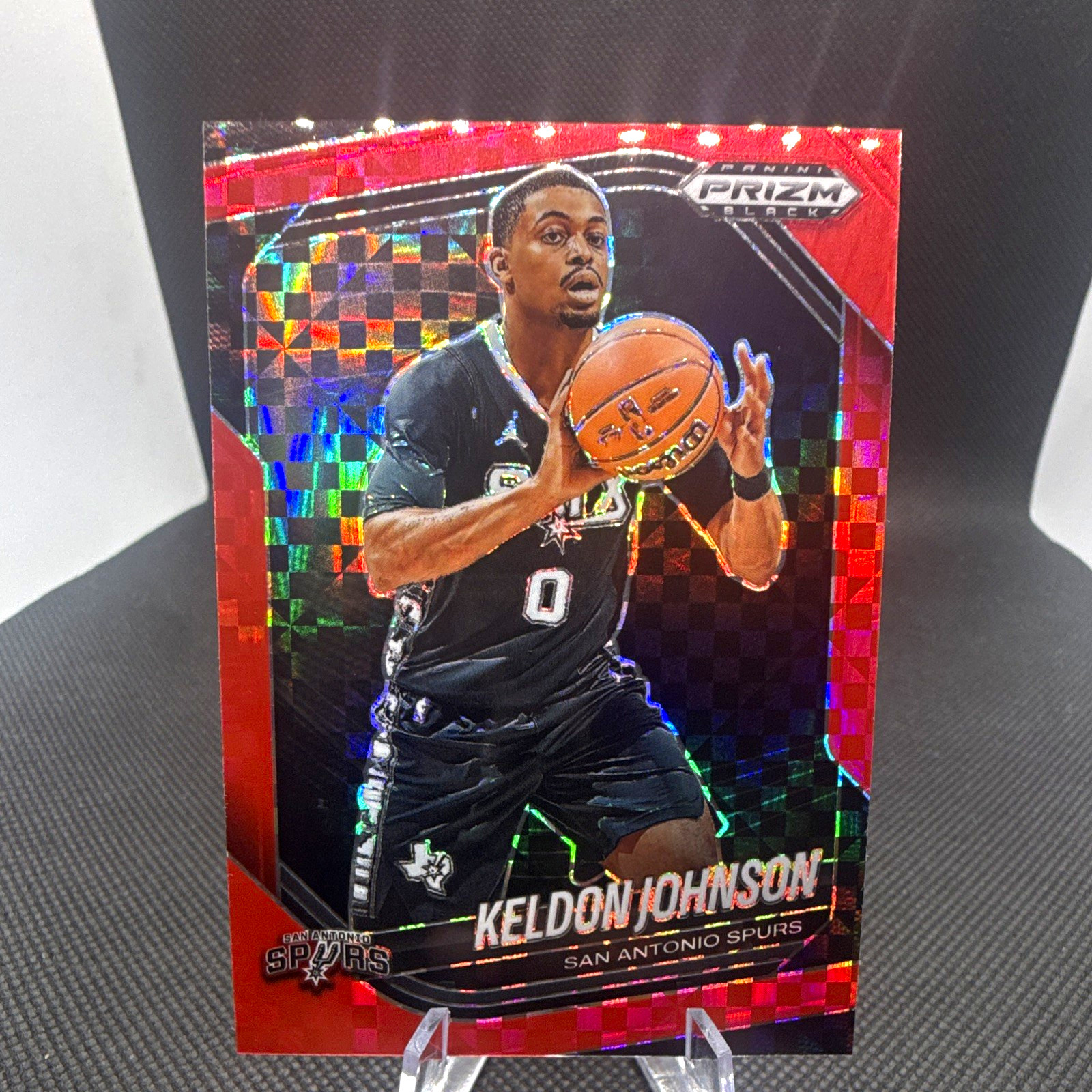 Panini 2024-25 Prizm Black Basketball Keldon Johnson Spurs Red Power /75 #83